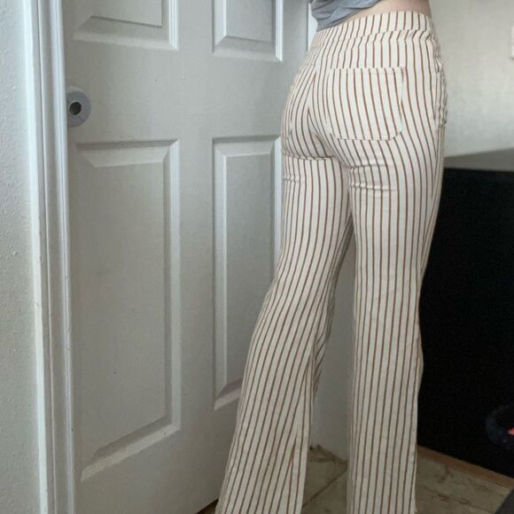 Anthropologie Kellie Striped Flare Leg Pants Size 27 - Picture 3 of 8